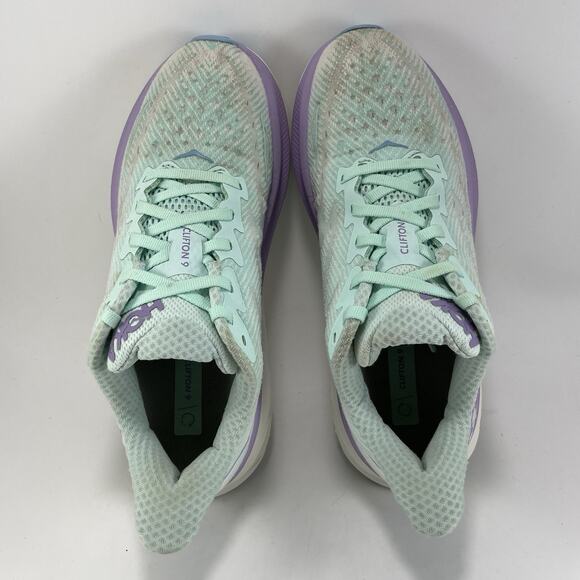 Hoka One One Clifton 9 Running Shoes Womens Size 7.5 B Ocean Lilac Blue Athletic - Picture 5 of 10